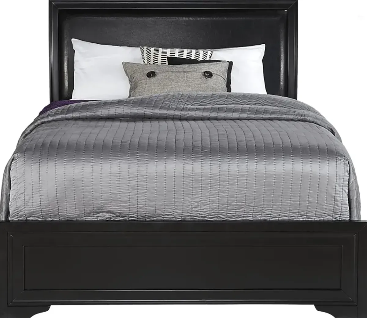 Belcourt Black 5 Pc King Upholstered Sleigh Bedroom