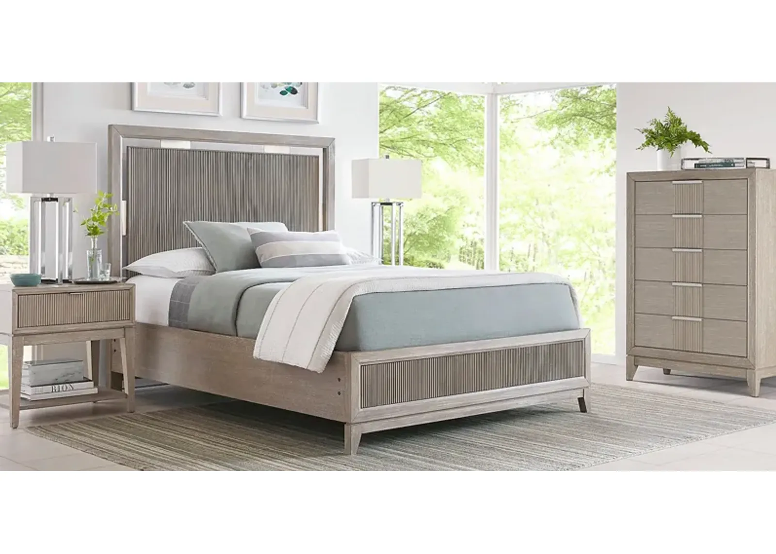 Bellante Gray 5 Pc King Panel Bedroom