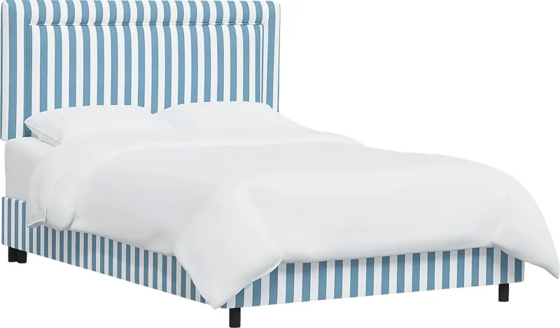 Nautical Blues Blue Queen Upholstered Bed