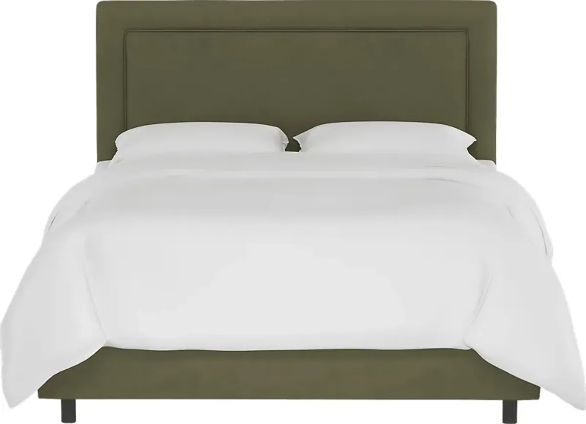 Sweet Plains Green Queen Upholstered Bed