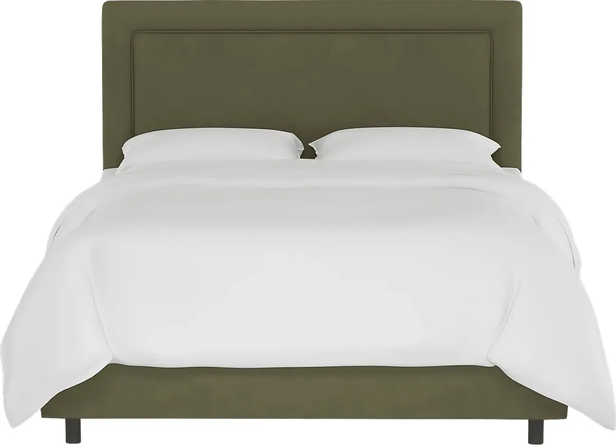 Sweet Plains Green Queen Upholstered Bed