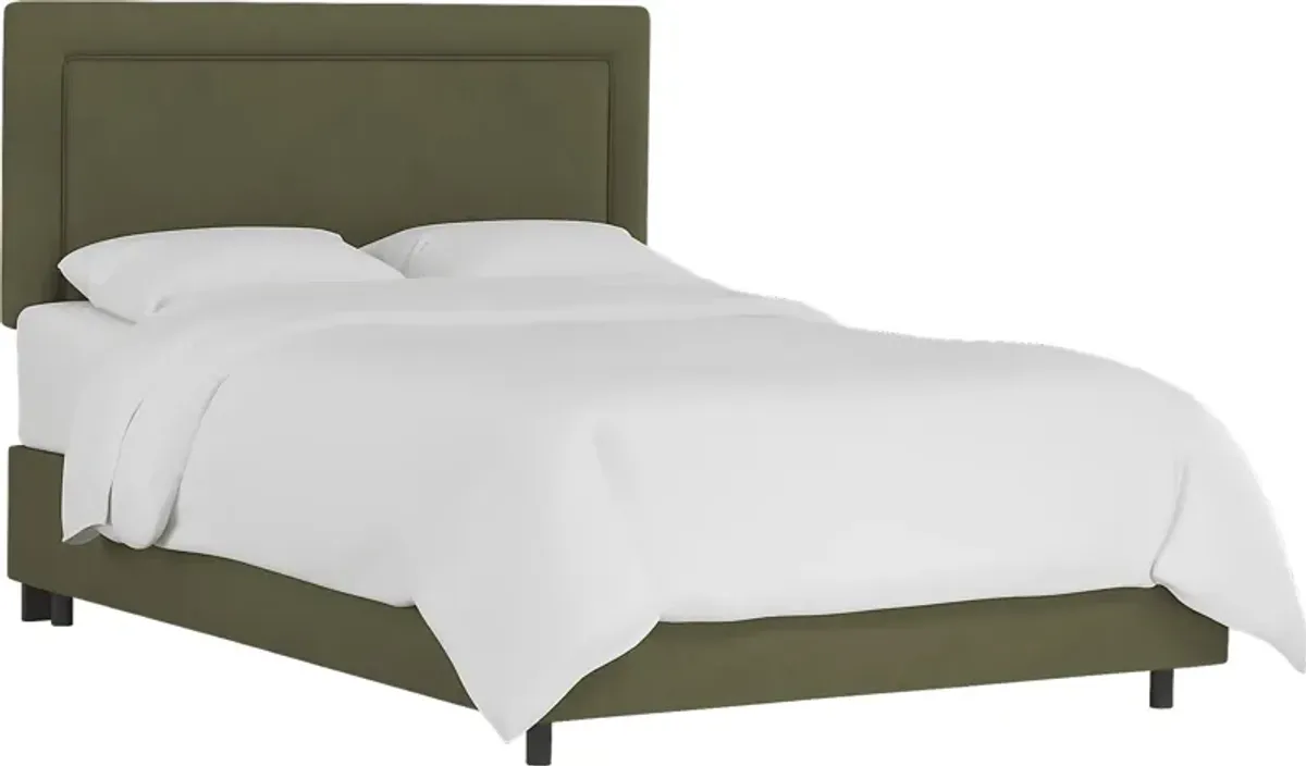 Sweet Plains Green Queen Upholstered Bed