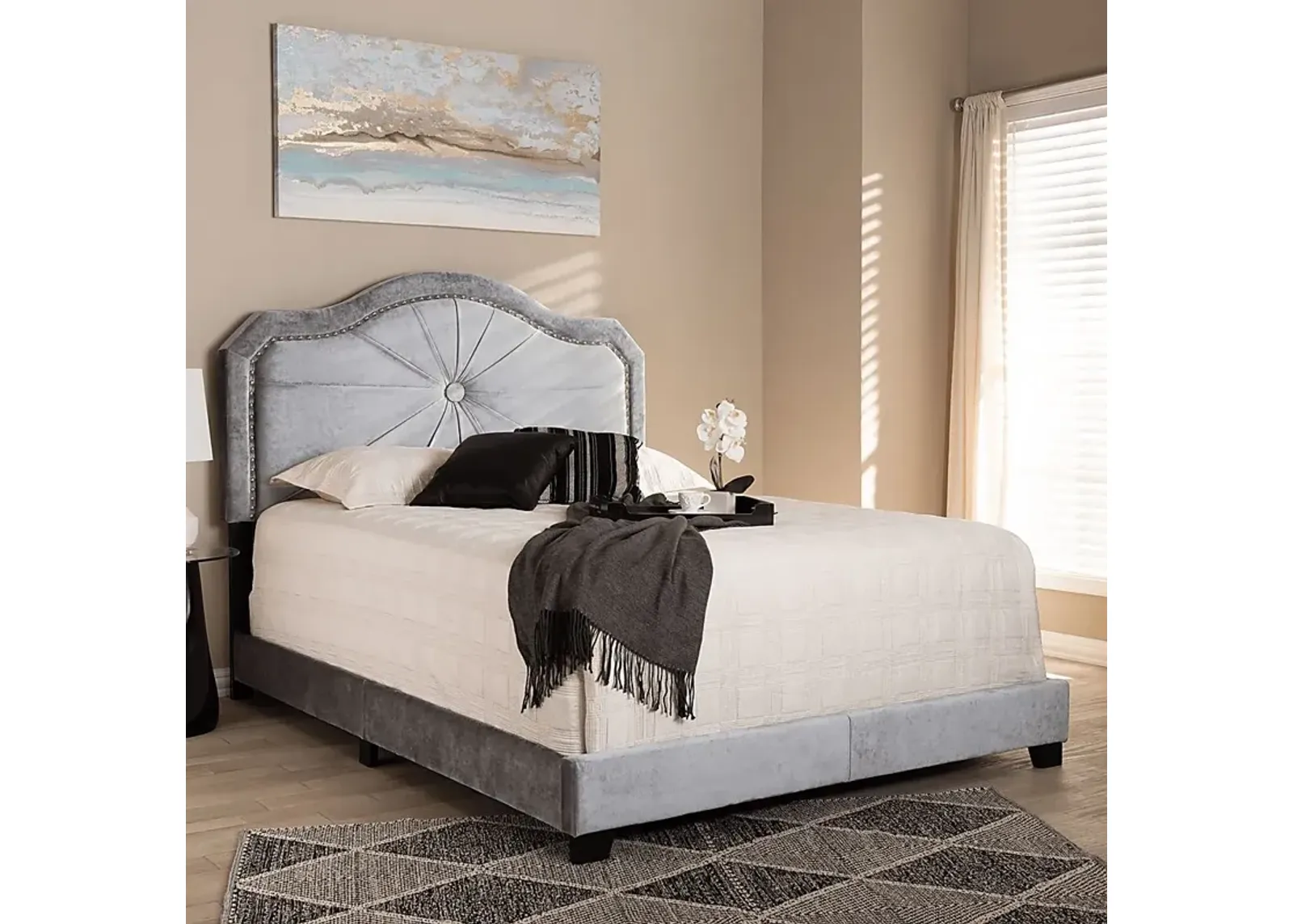 Elkdale Gray Full Upholstered Bed