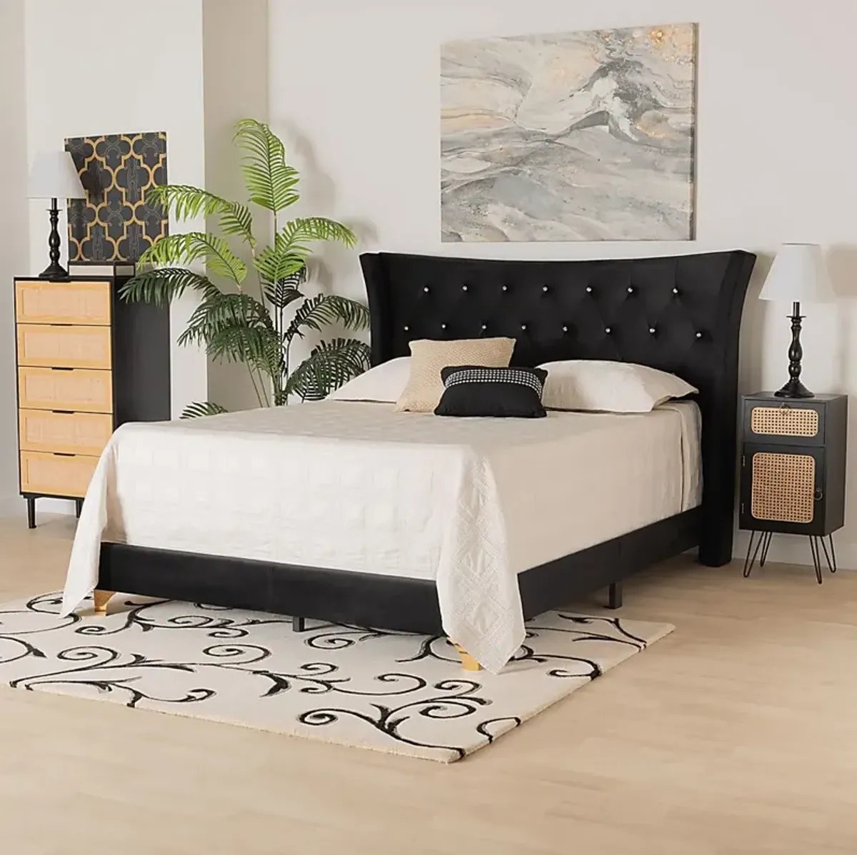 Aleida Black Queen Bed