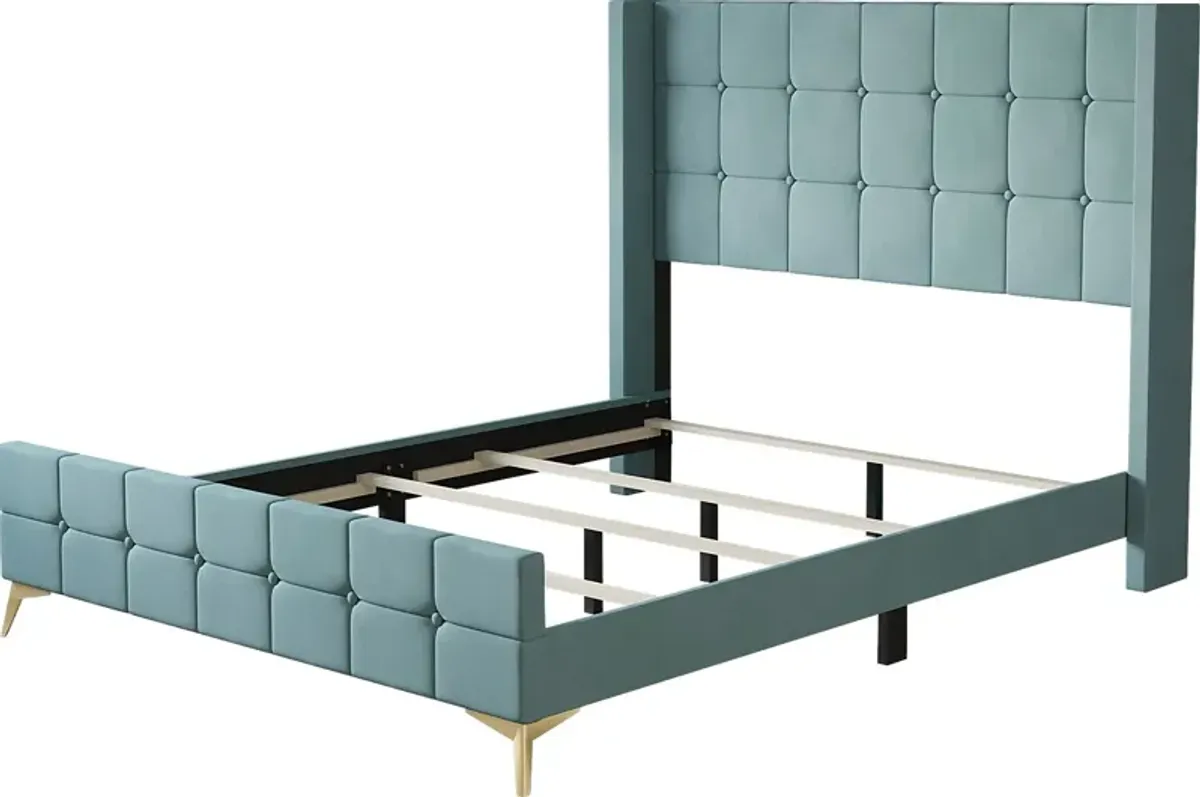 Allpeina Blue Queen Bed