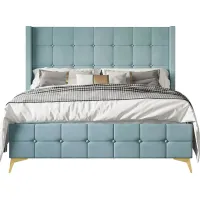 Allpeina Blue Queen Bed