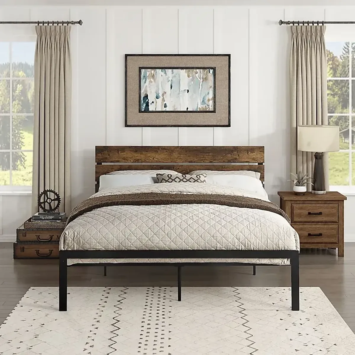 Meigs Brown Queen Platform Bed