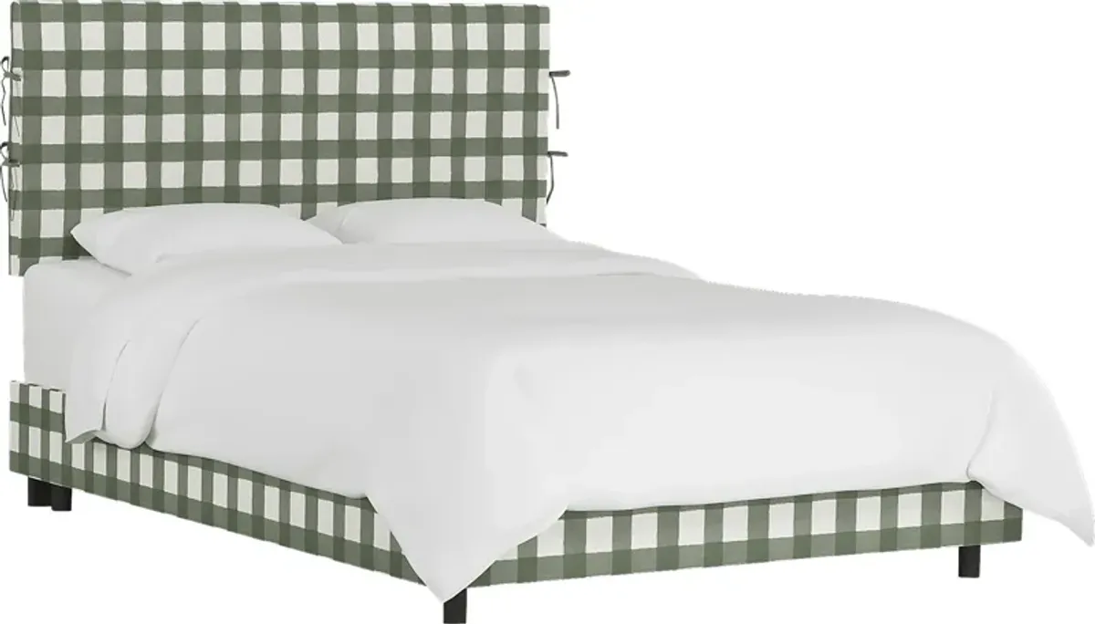 Deep Forest Sage King Upholstered Bed