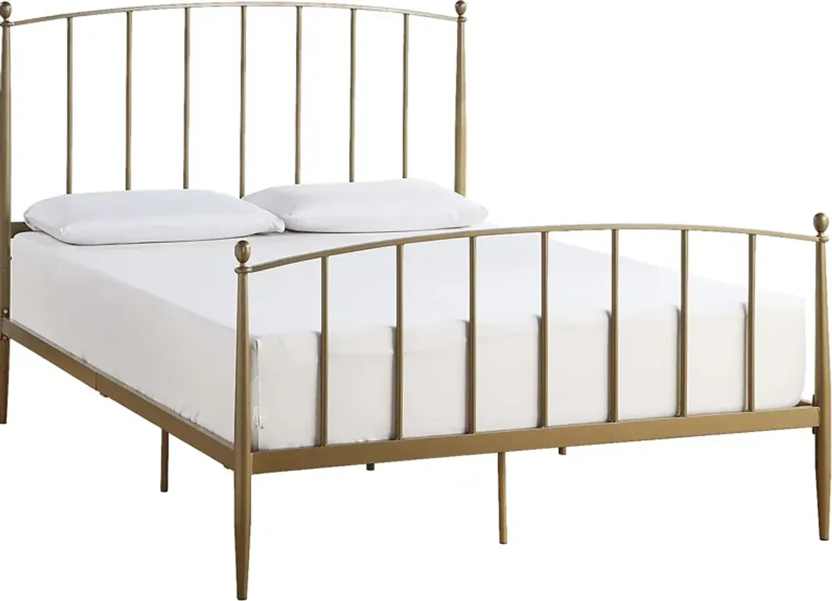 Alicemont Gold Queen Platform Bed