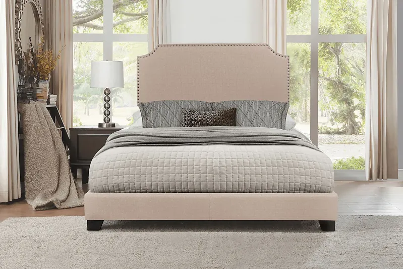 Carshalton Beige Queen Upholstered Bed