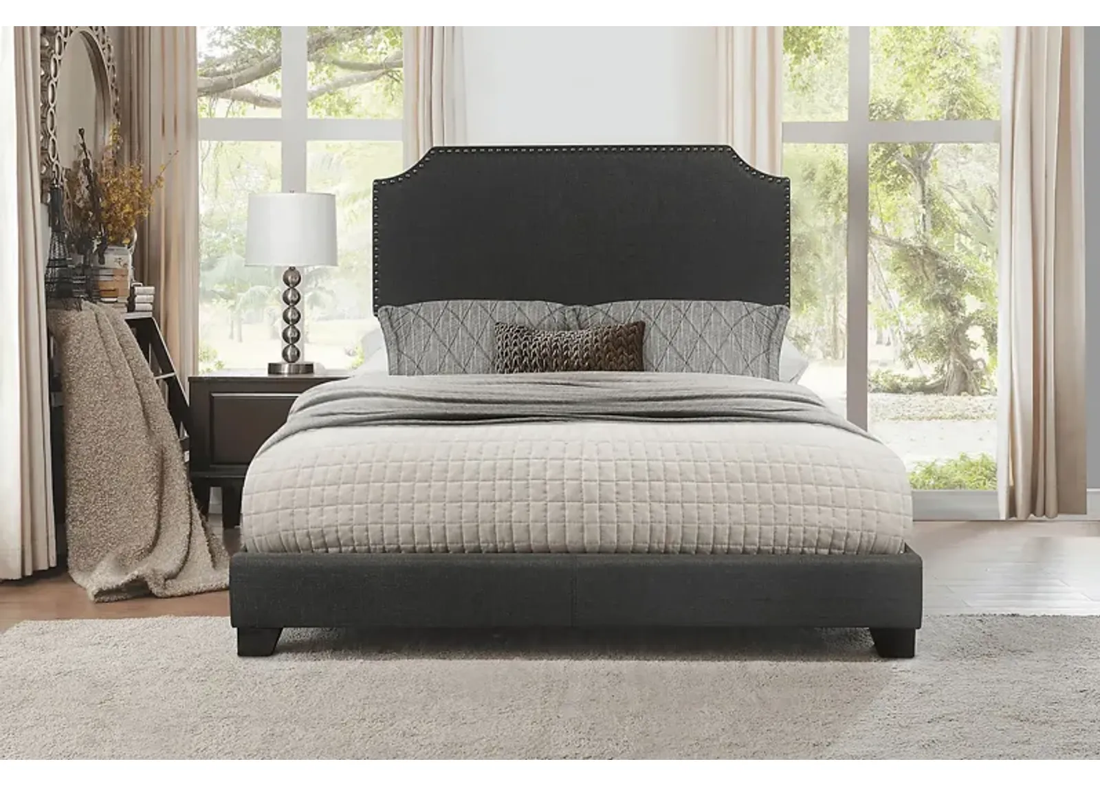 Carshalton Dark Gray Queen Upholstered Bed