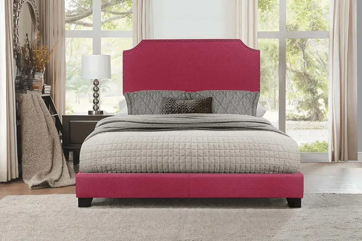 Carshalton Pink Queen Upholstered Bed