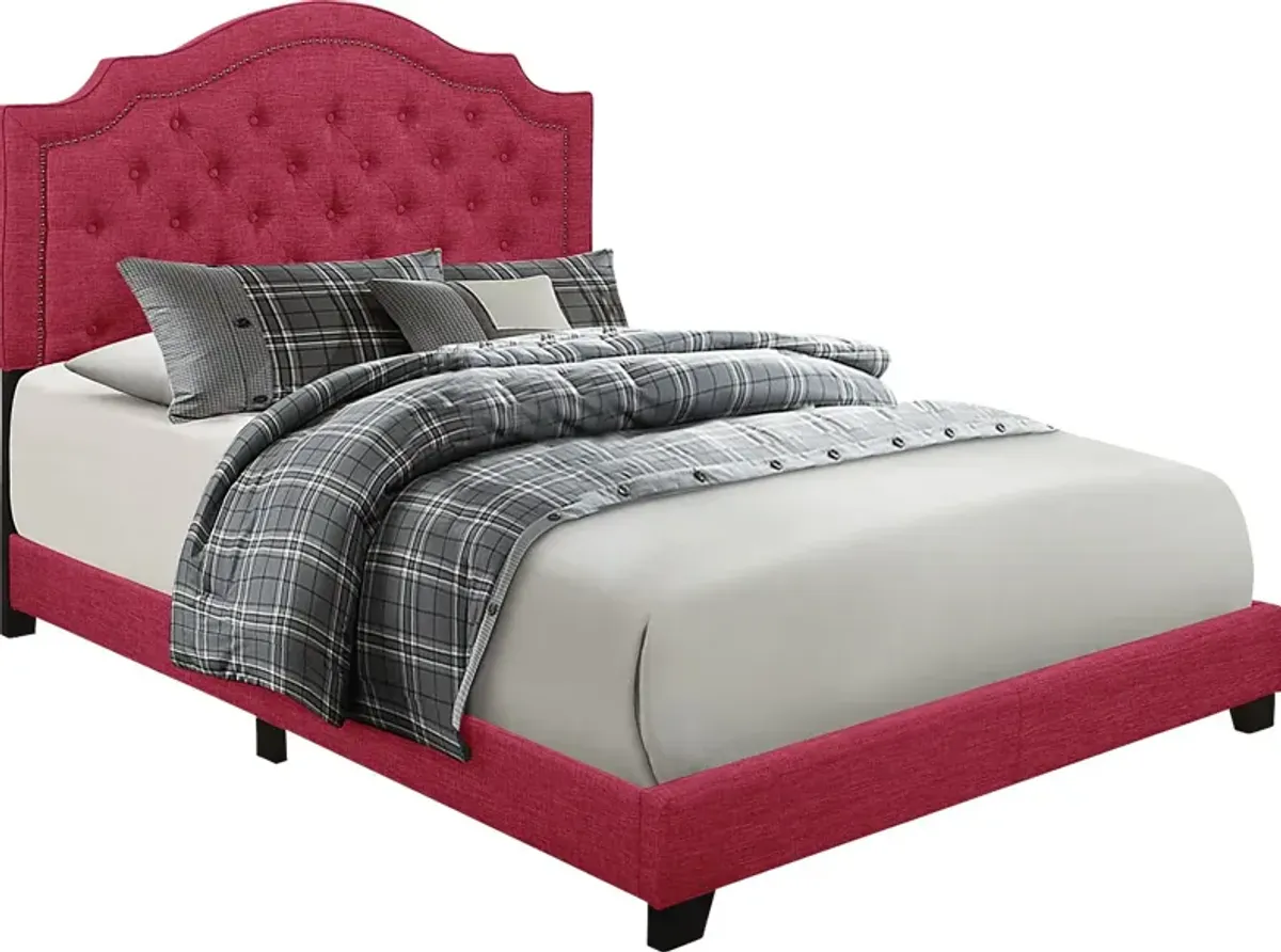 Bowerton Pink Queen Upholstered Bed