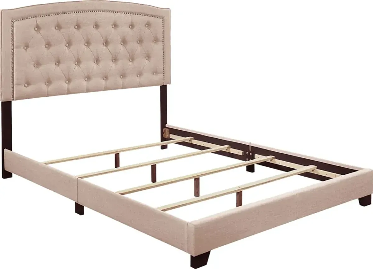 Juneberry Beige Queen Upholstered Bed