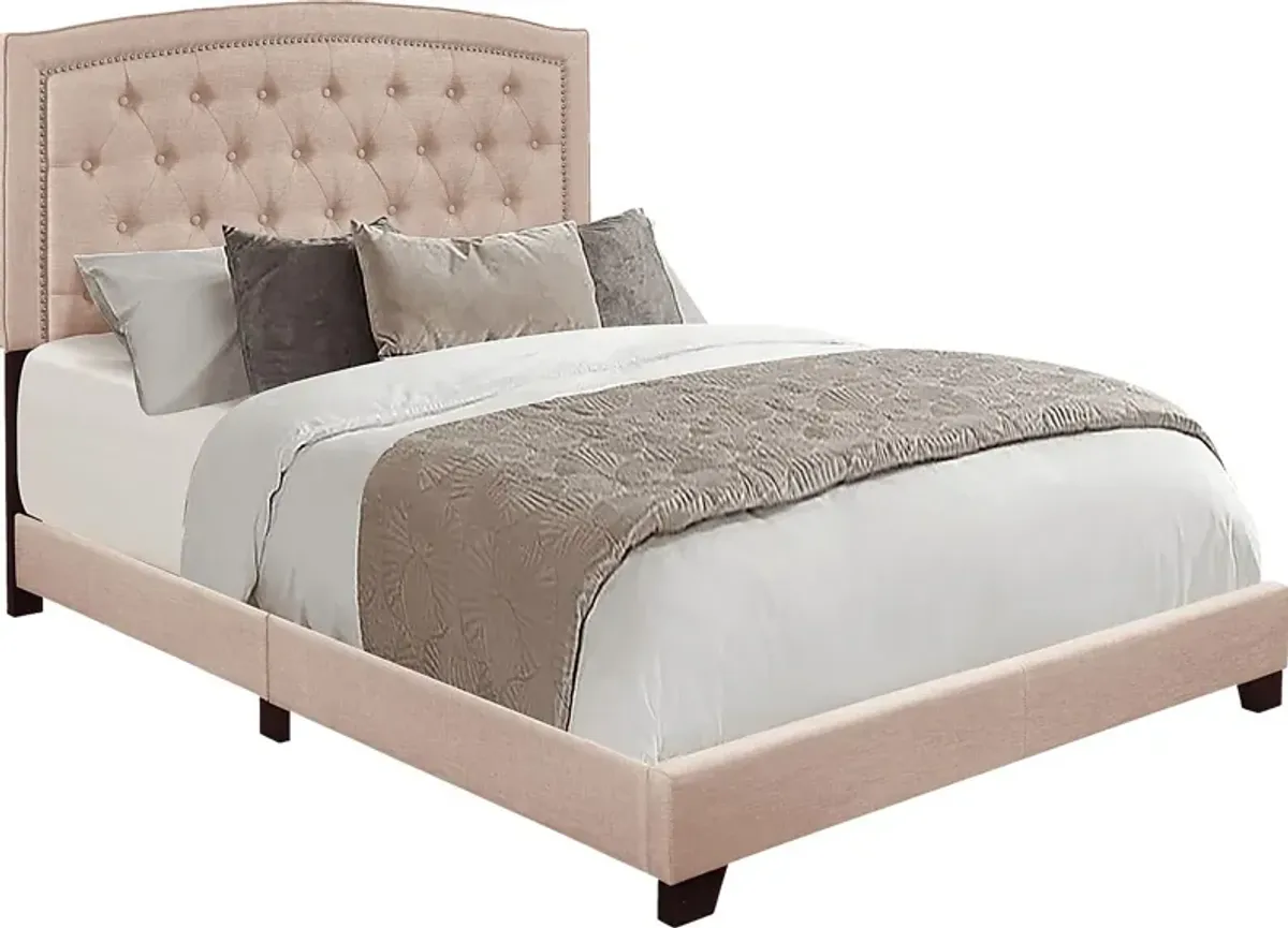 Juneberry Beige Queen Upholstered Bed