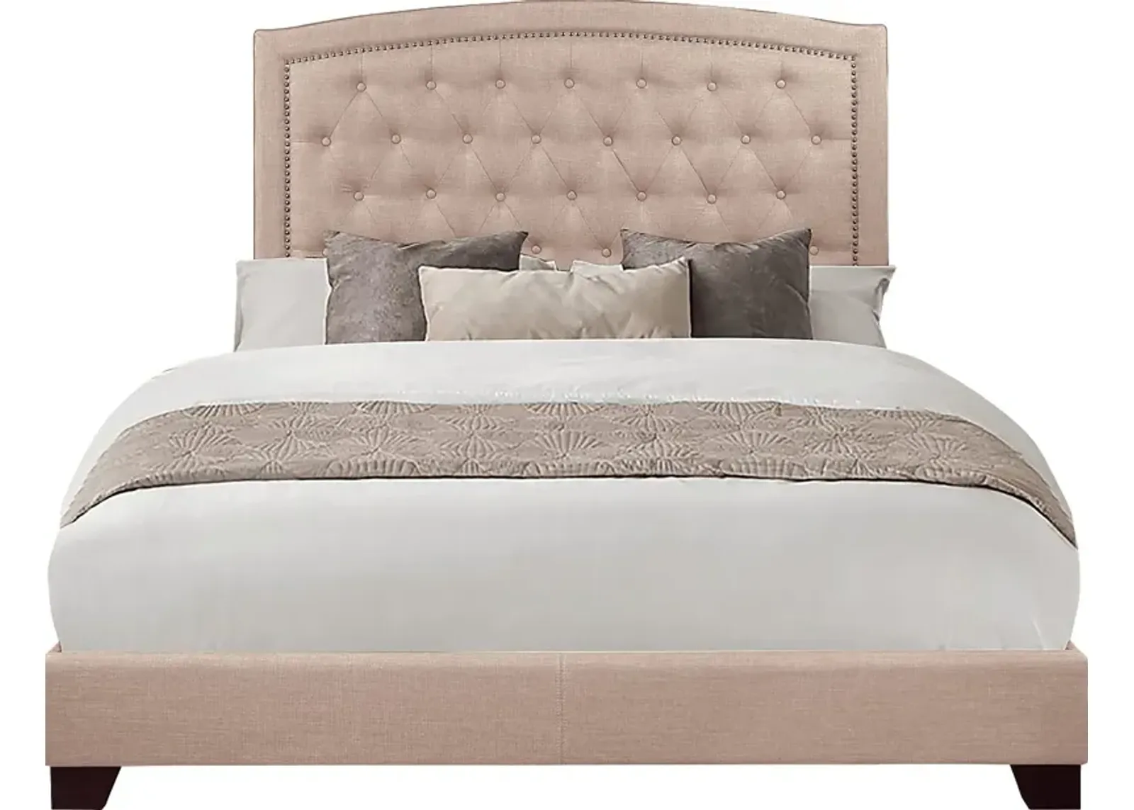 Juneberry Beige Queen Upholstered Bed