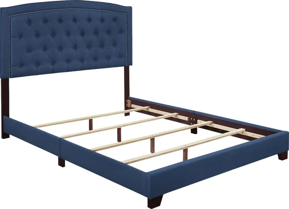 Juneberry Blue Queen Upholstered Bed