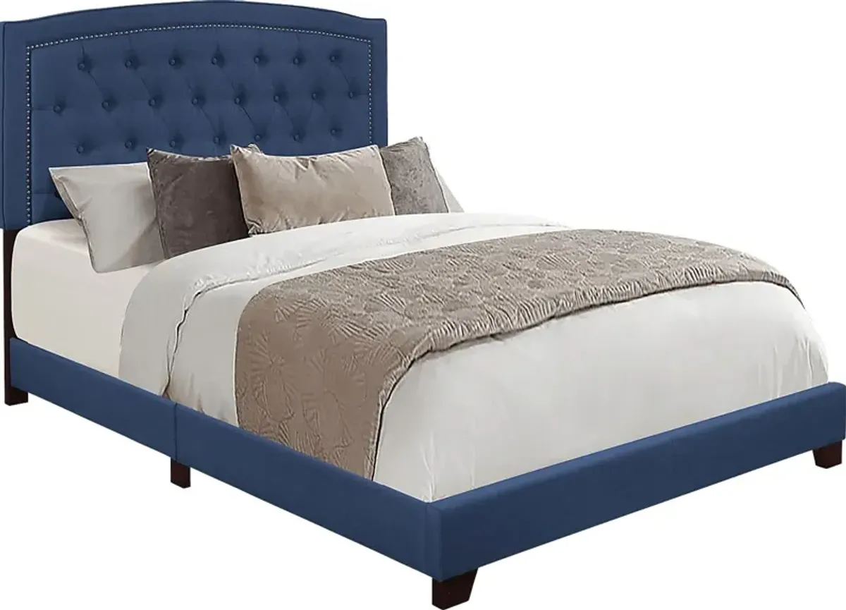 Juneberry Blue Queen Upholstered Bed