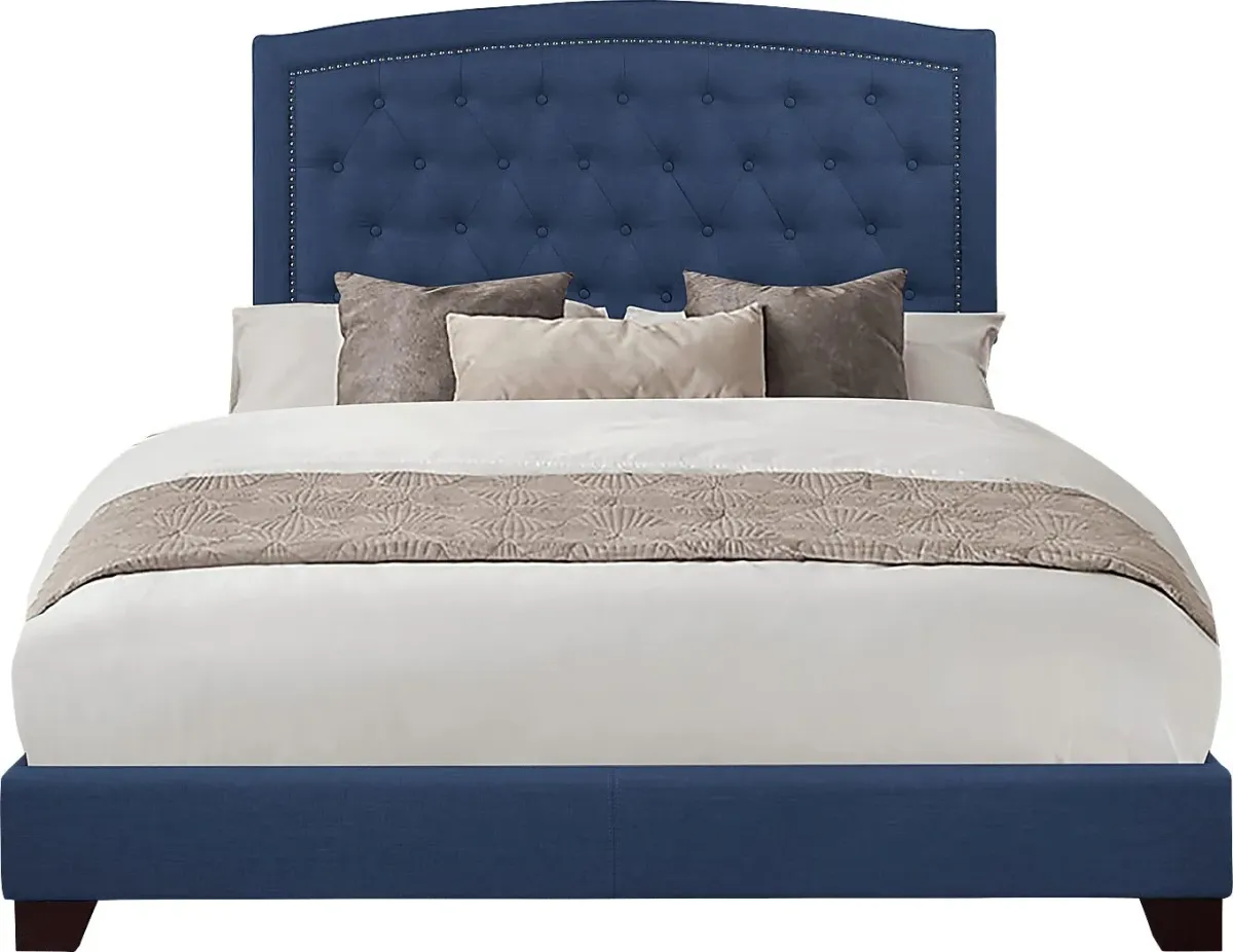 Juneberry Blue Queen Upholstered Bed