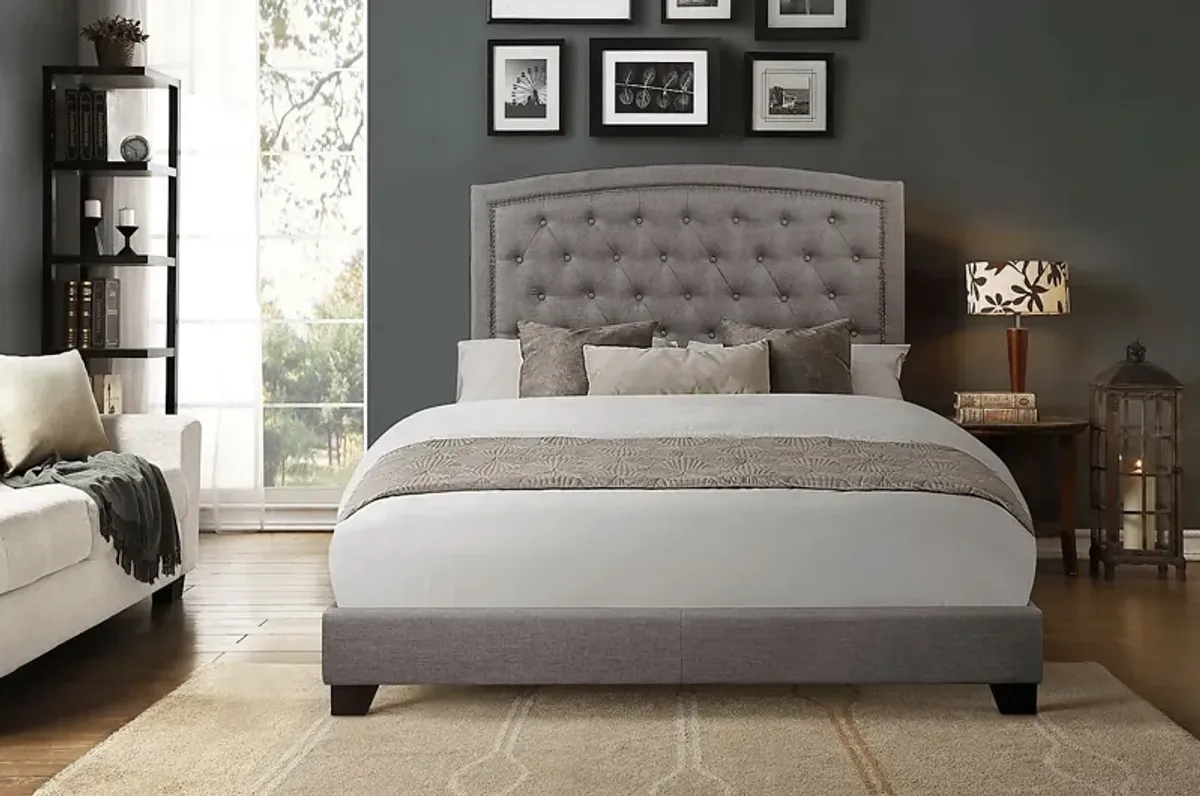 Juneberry Gray Queen Upholstered Bed