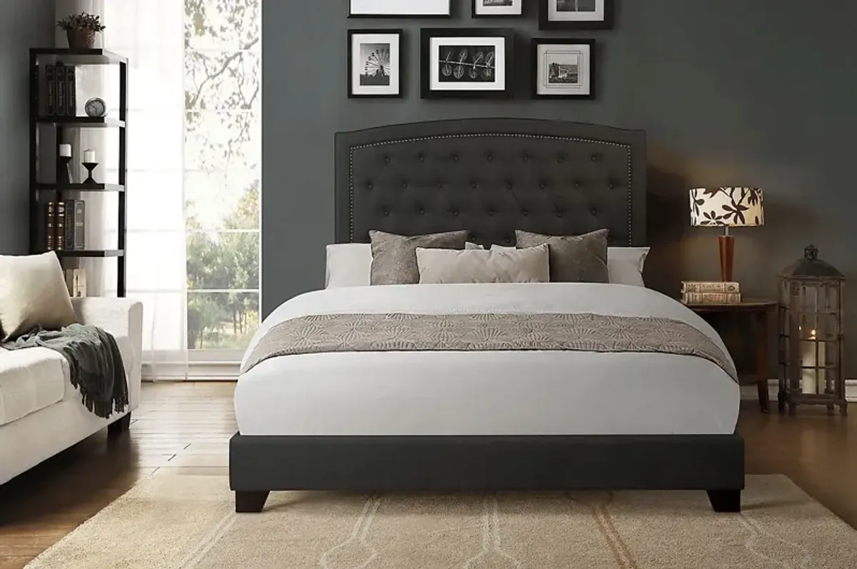 Juneberry Dark Gray Queen Upholstered Bed