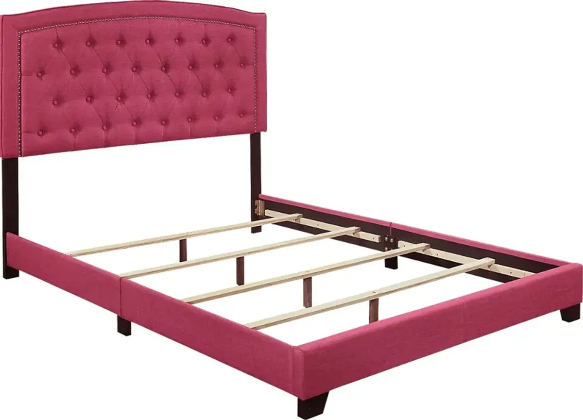 Juneberry Pink Queen Upholstered Bed