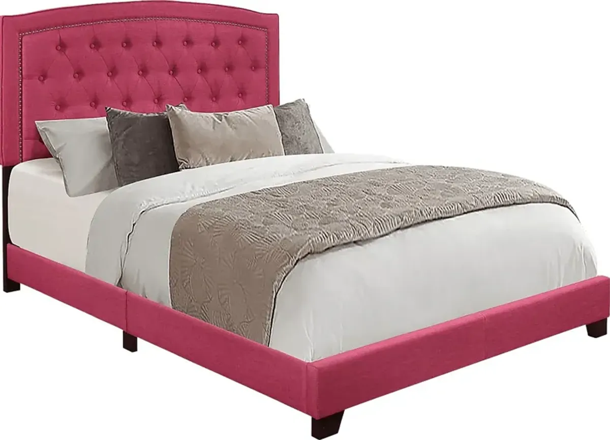 Juneberry Pink Queen Upholstered Bed