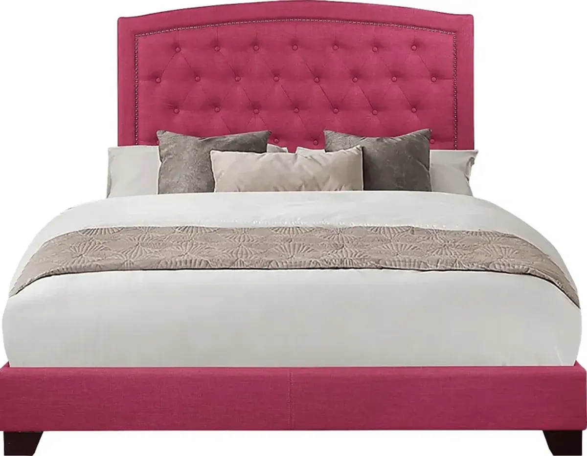 Juneberry Pink Queen Upholstered Bed