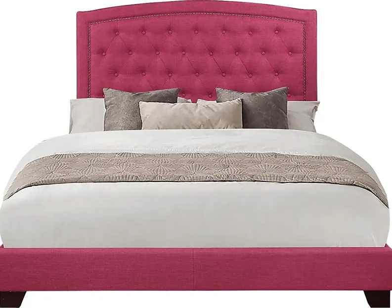 Juneberry Pink Queen Upholstered Bed