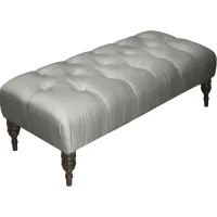 Tocarra Silver Tufted Bench