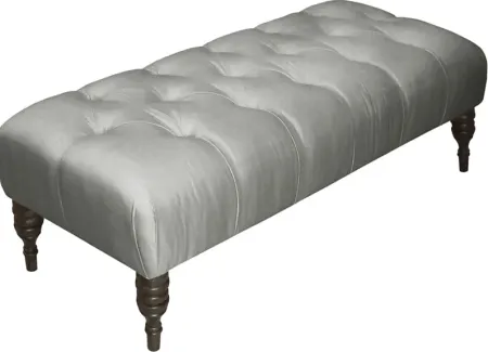 Tocarra Silver Tufted Bench