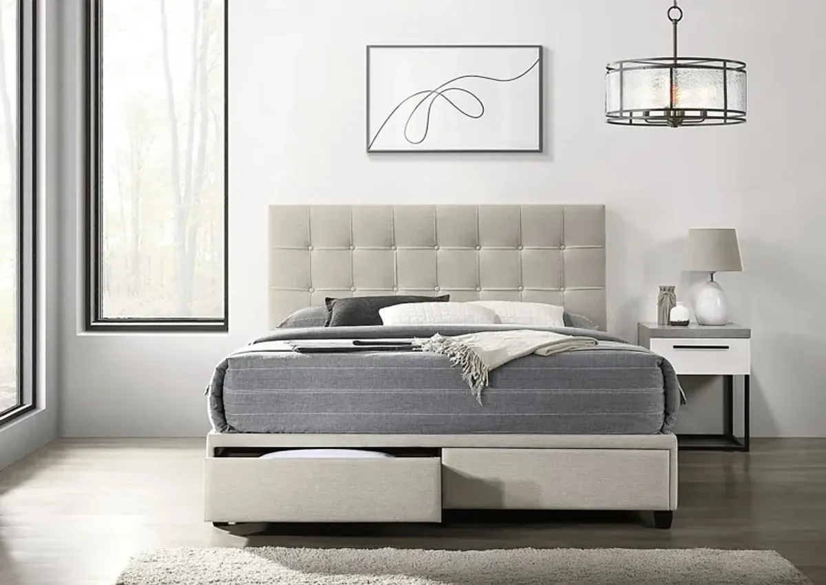 Burchell White Queen Platform Storage Bed