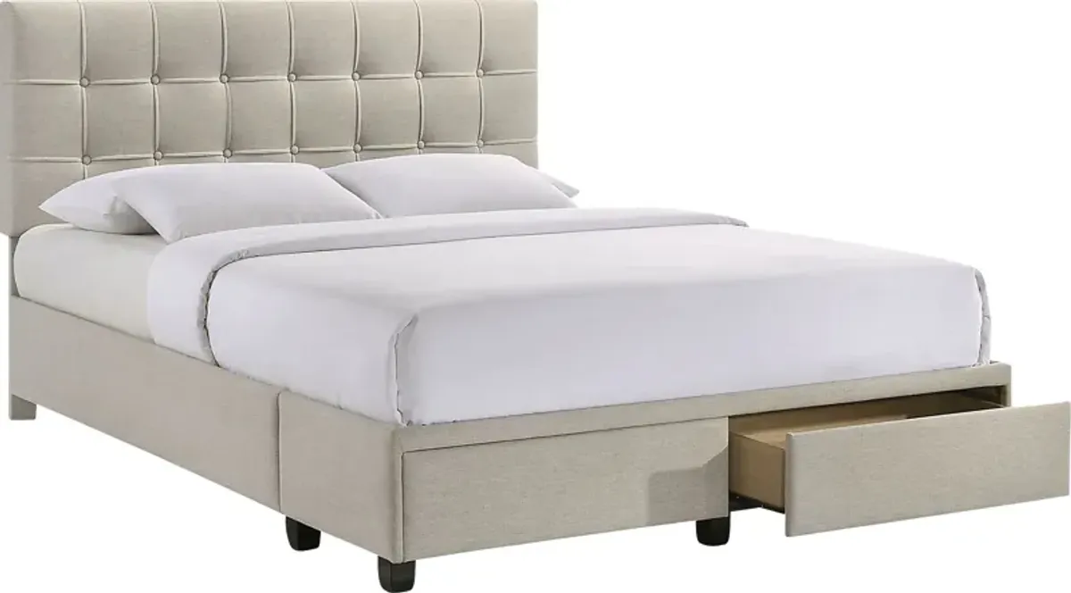 Burchell White Queen Platform Storage Bed