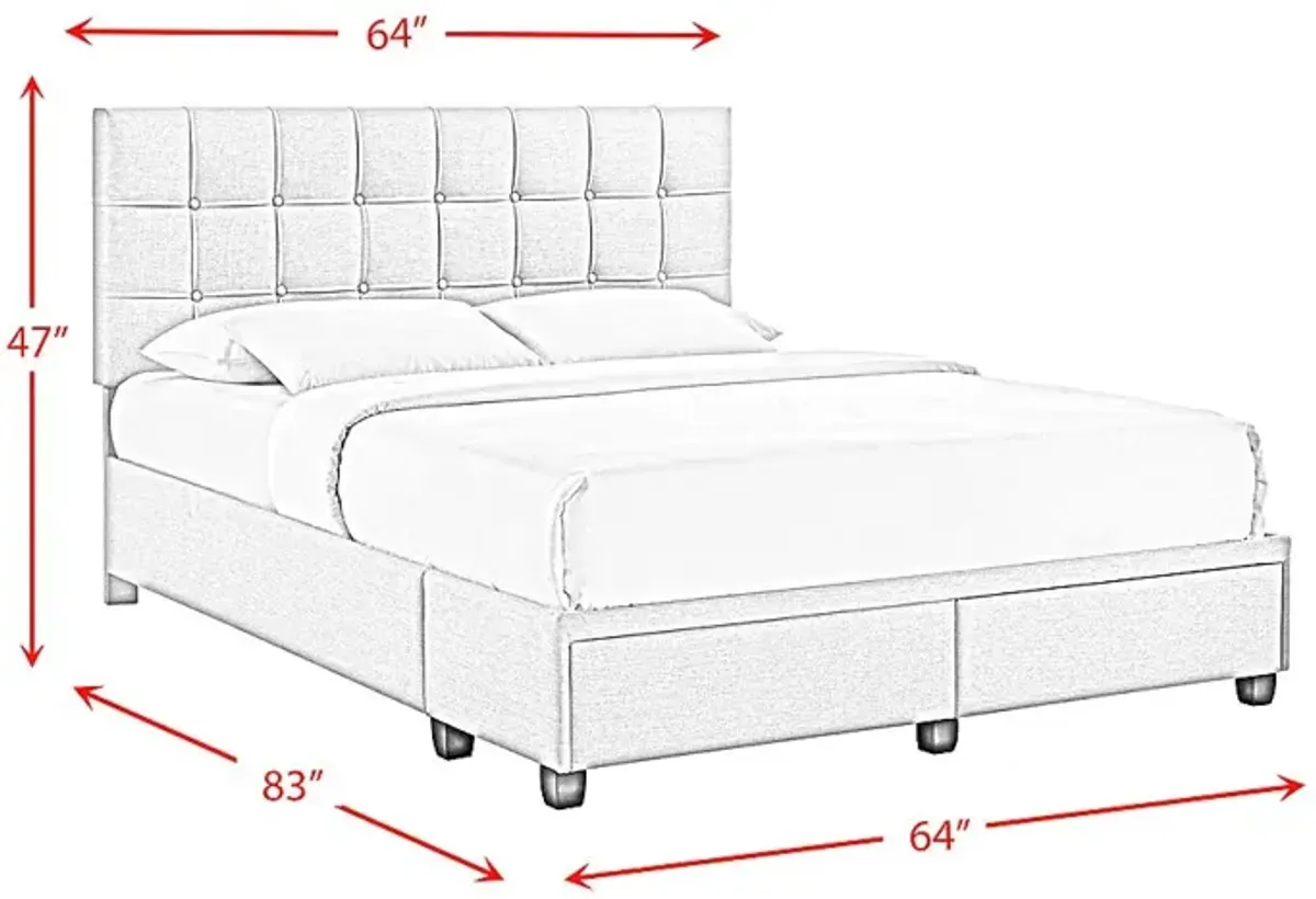 Burchell White Queen Platform Storage Bed