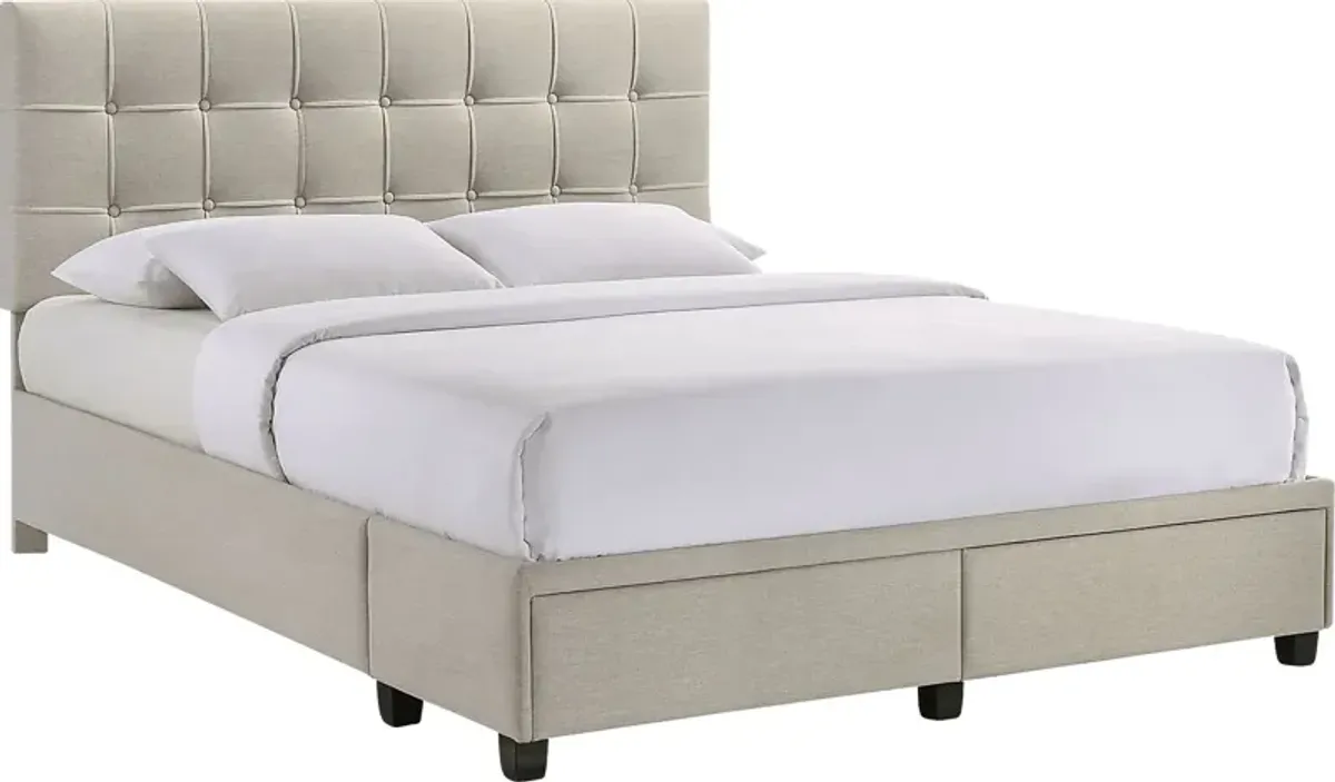 Burchell White Queen Platform Storage Bed