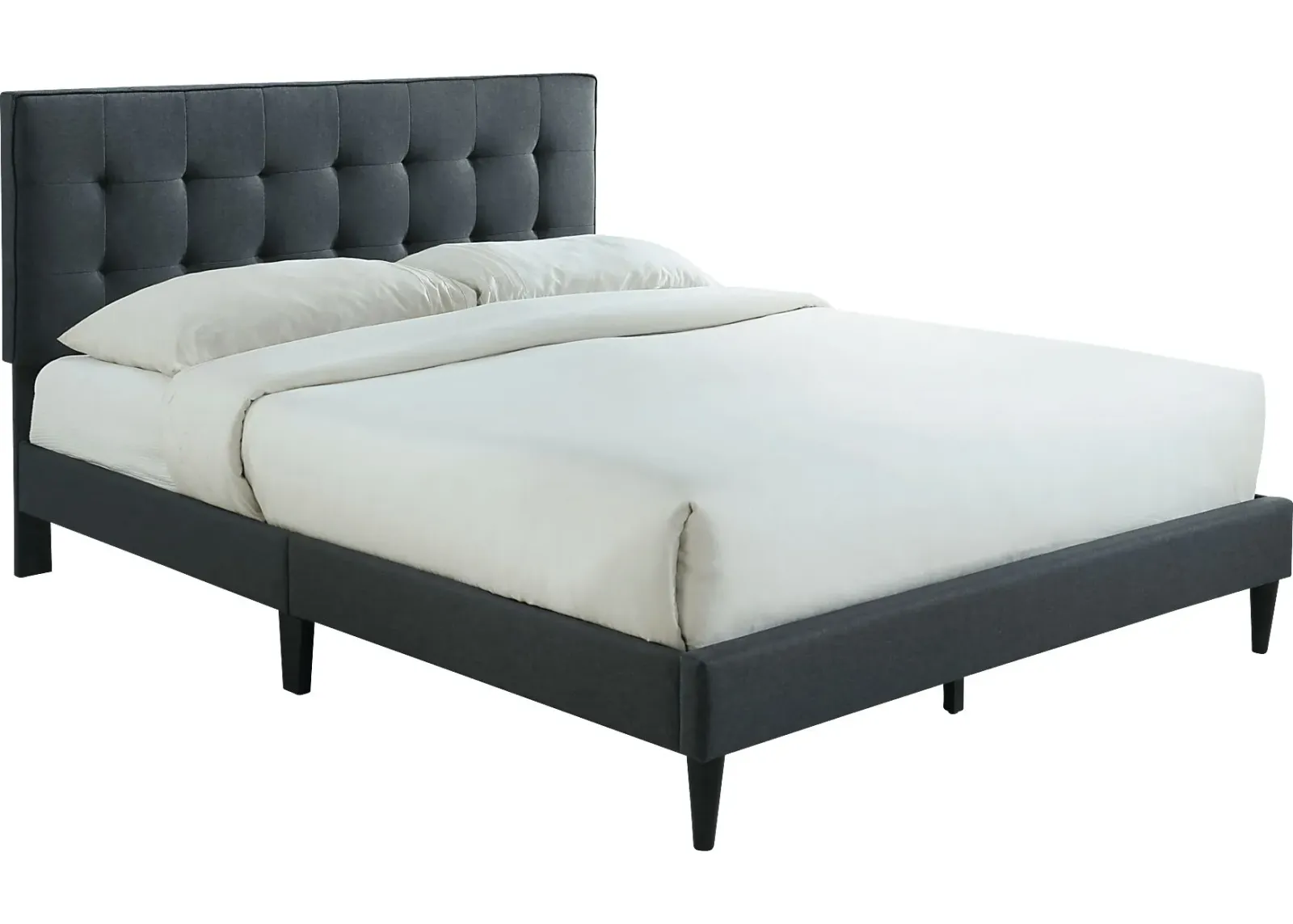 Tubae Charcoal Upholstered Queen Bed