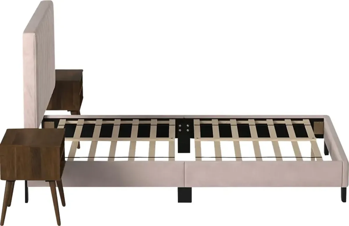 Kekoa Blush 3 Pc Queen Platform Bed