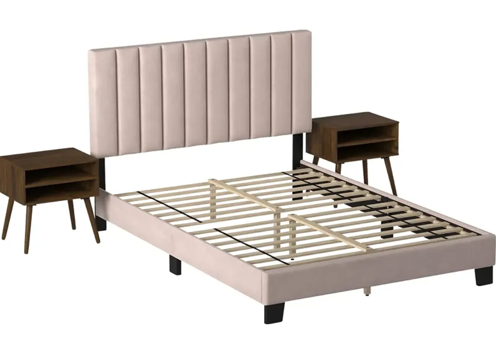 Kekoa Blush 3 Pc Queen Platform Bed