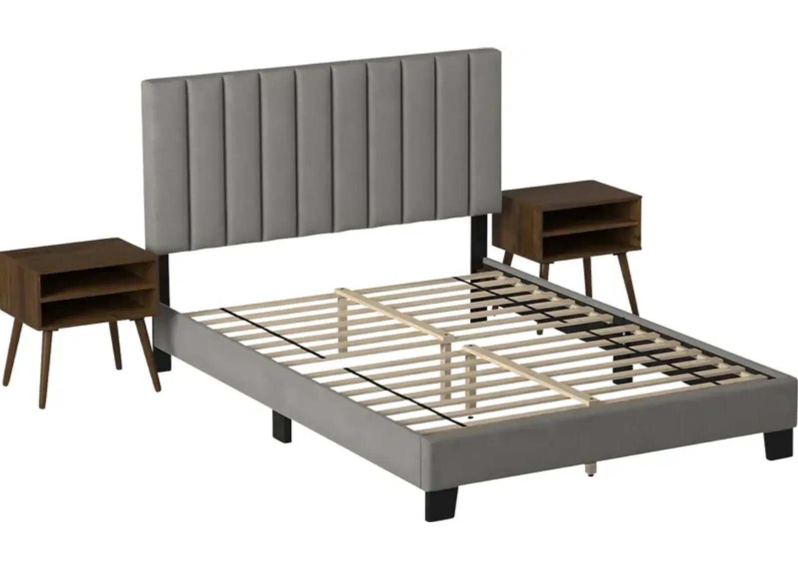 Kekoa Gray 3 Pc Queen Platform Bed