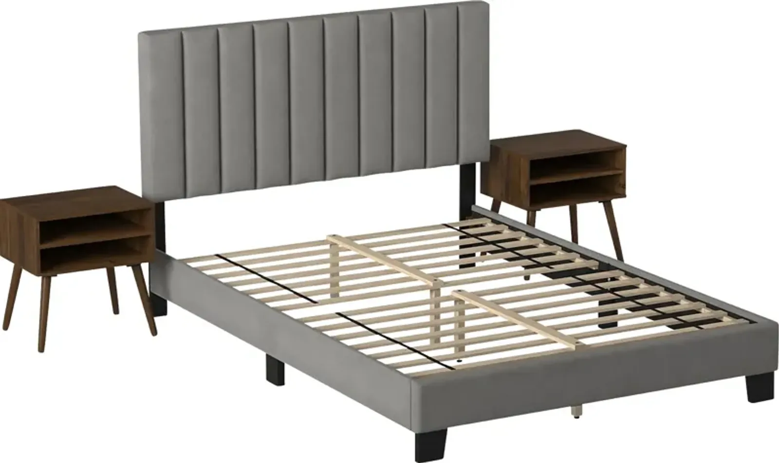 Kekoa Gray 3 Pc Queen Platform Bed