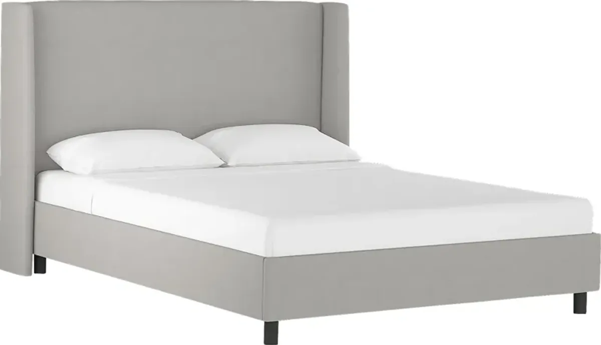 Creamy Hues Gray King Upholstered Bed