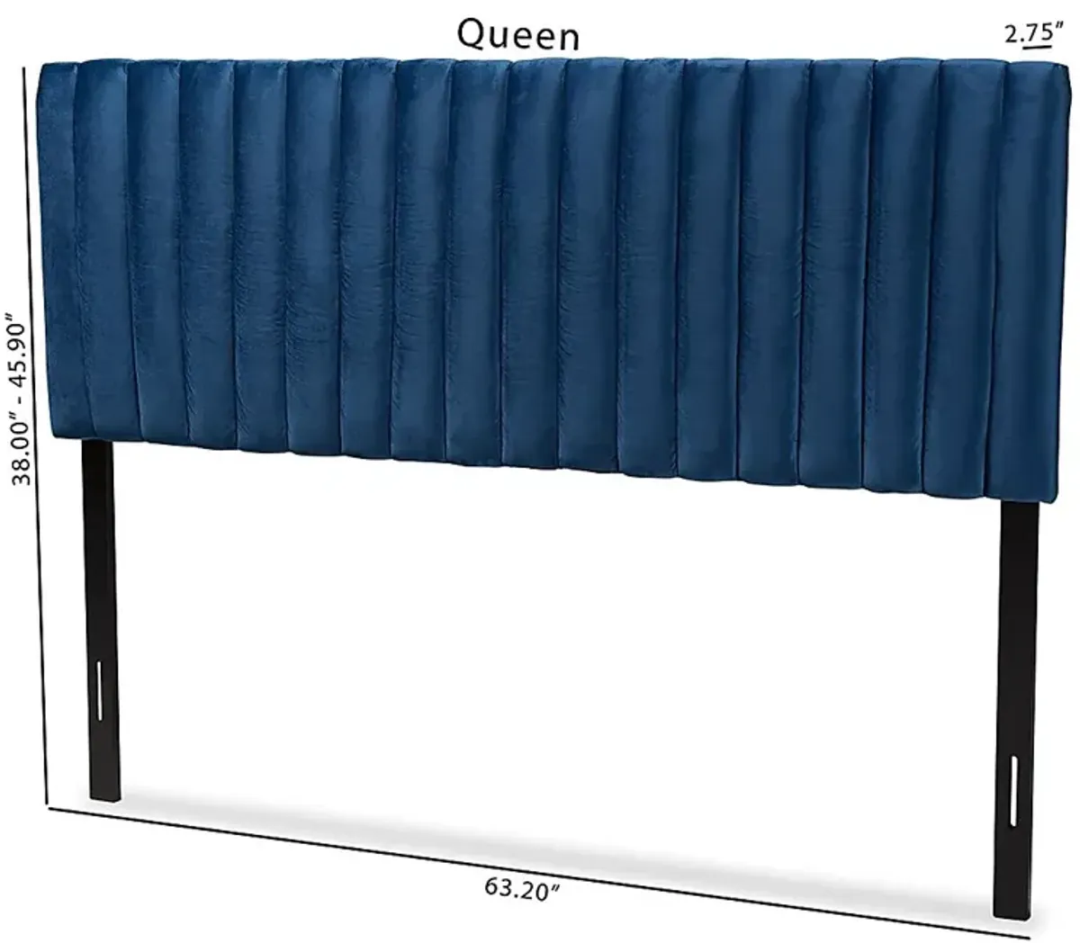 Bunchberry Navy Queen Upholstered Headboard