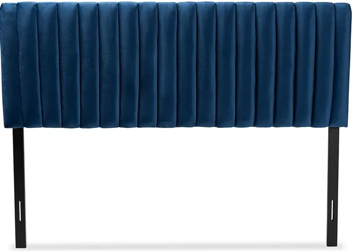 Bunchberry Navy Queen Upholstered Headboard