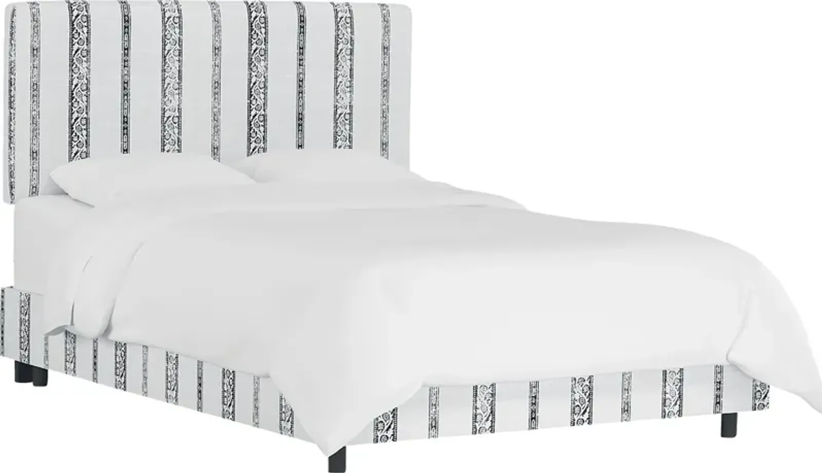 Classical Notes White-Gray King Upholstered Bed