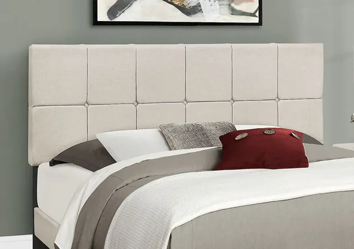 Aripeka Beige Queen Upholstered Bed