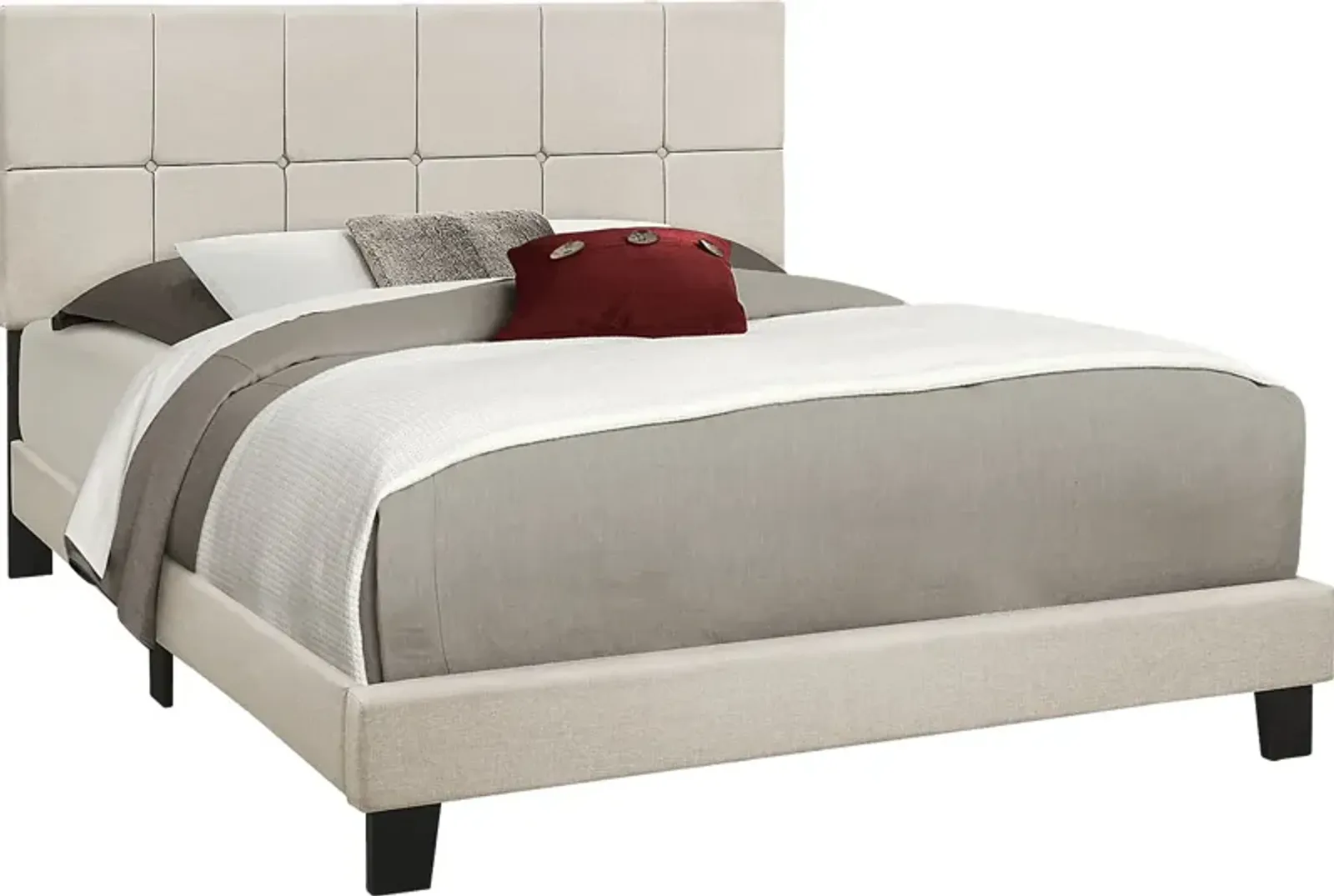 Aripeka Beige Queen Upholstered Bed