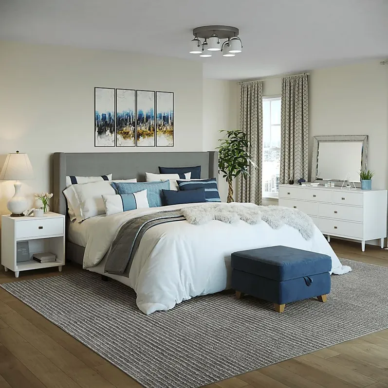 Fionelle Light Gray King Bed