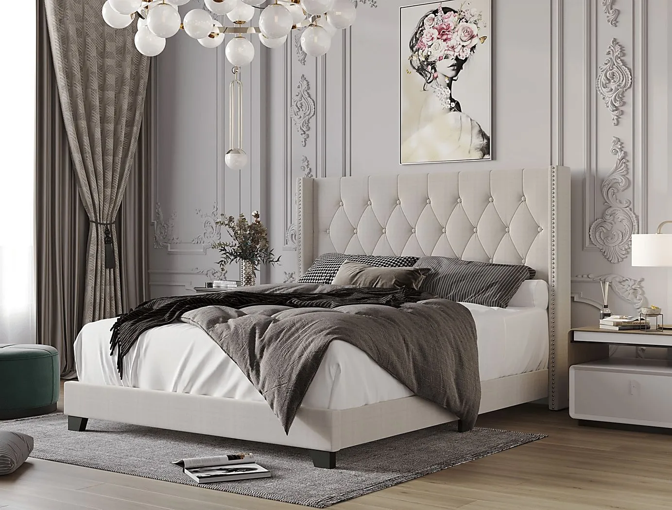 Erdrick Light Gray King Bed