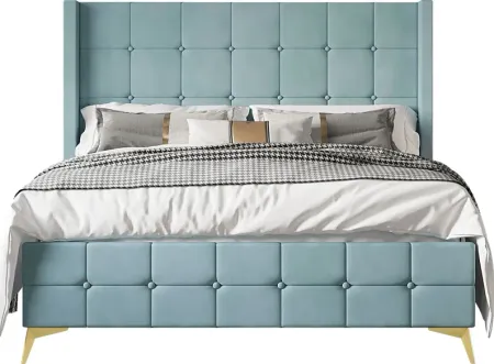 Allpeina Blue King Bed