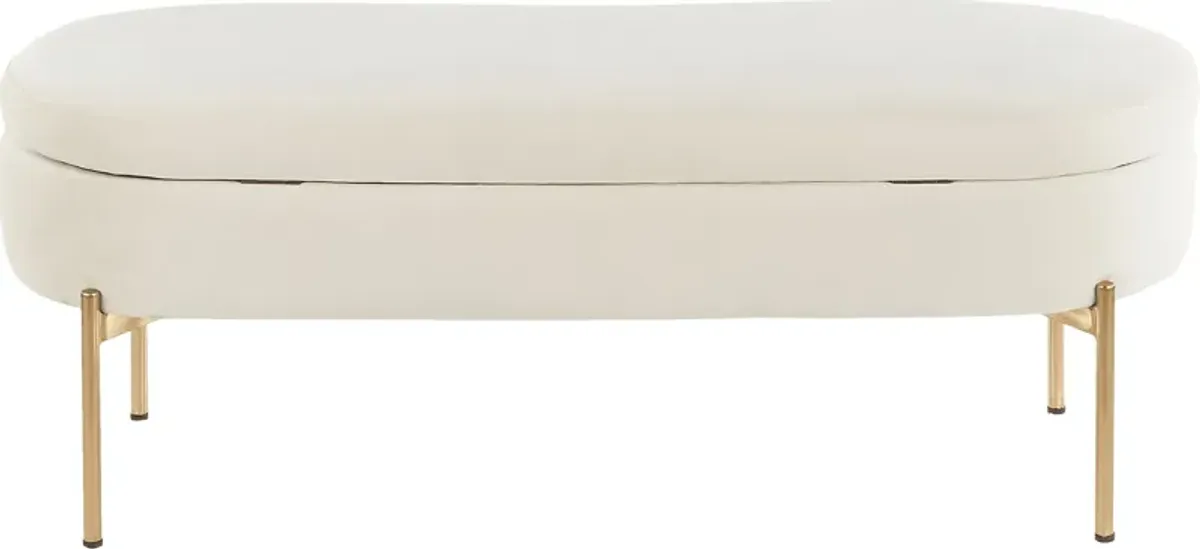 Chardan Cream Storage Bench